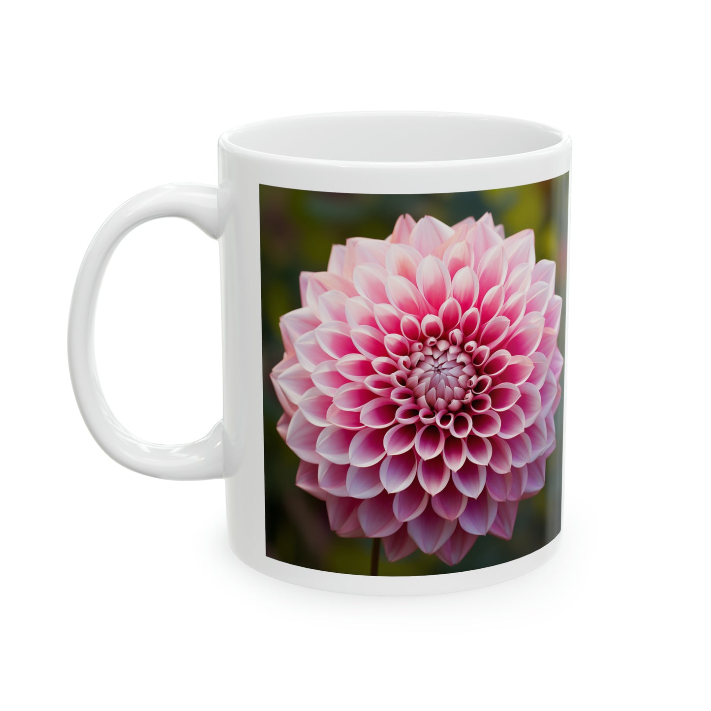 Ceramic Mug 11oz with pink flower