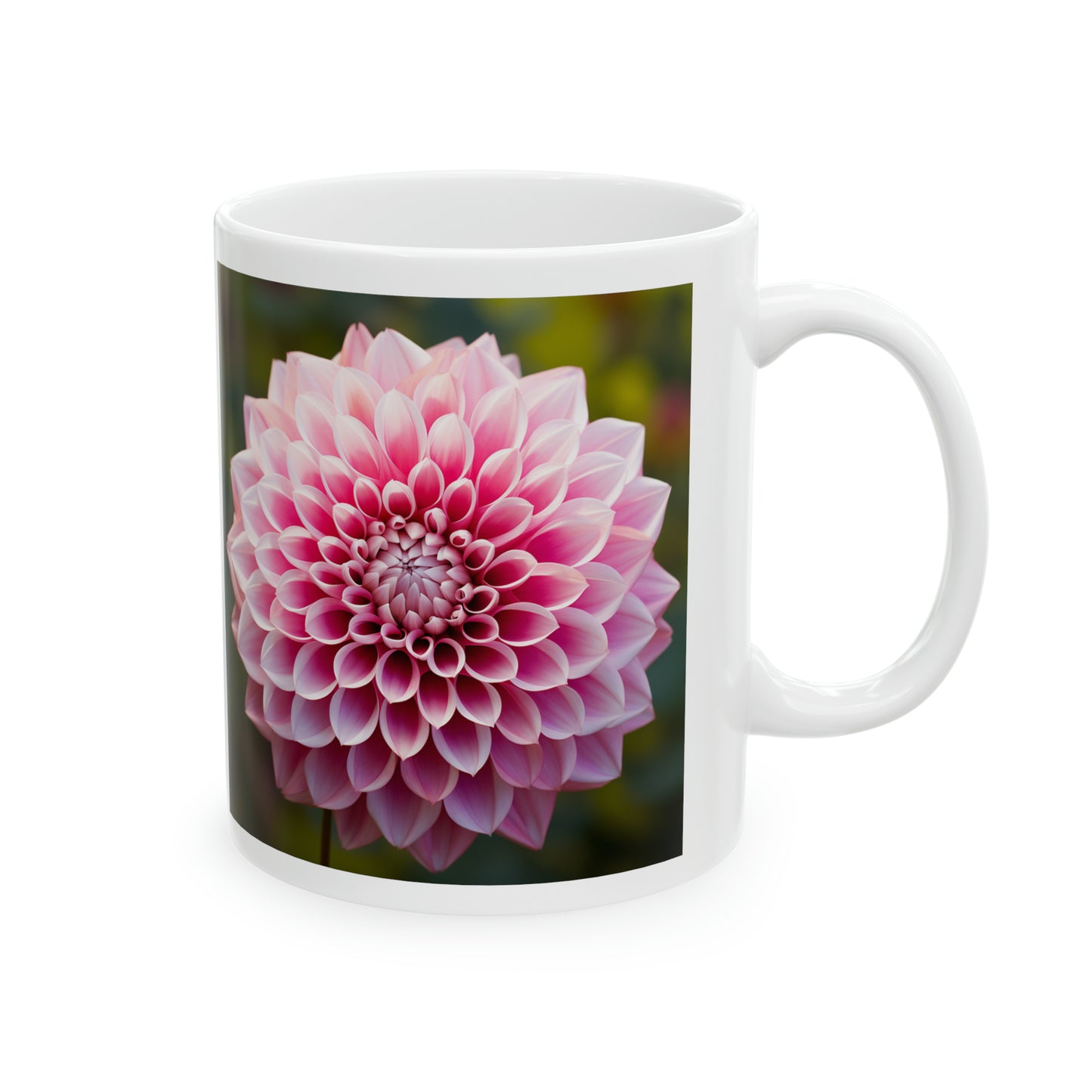 Ceramic Mug 11oz with pink flower
